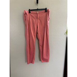 H&M Womens Coral Pink Slim Fit Womens Trousers Size 12 Cotton Blend straight